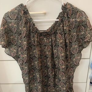 ella moss black butterfly silk blouse